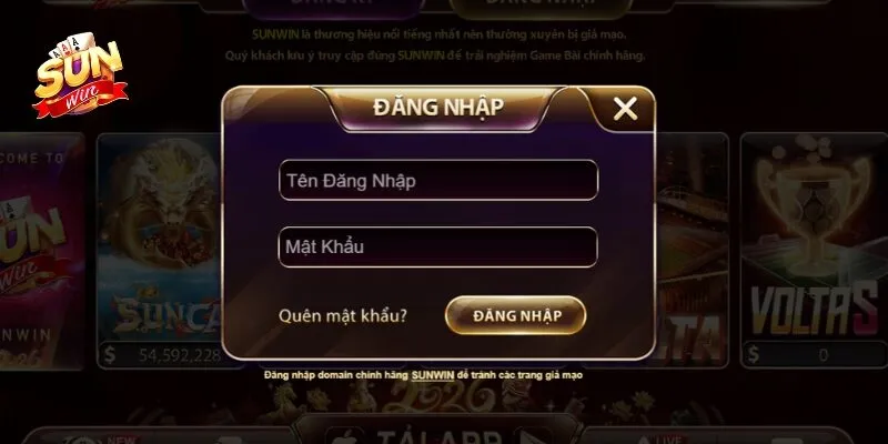 Thao tác đăng nhập Sunwin rất đơn giản